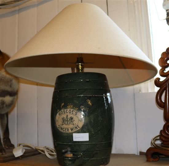 Ginger wine ceramic barrel light